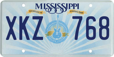 MS license plate XKZ768