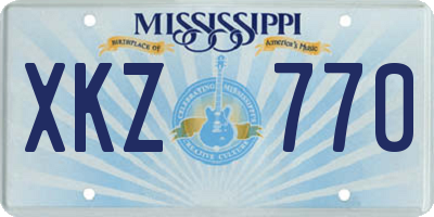 MS license plate XKZ770