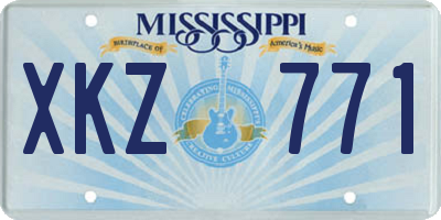 MS license plate XKZ771