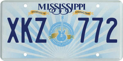 MS license plate XKZ772