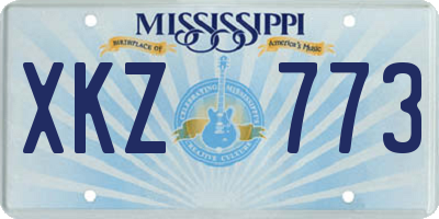 MS license plate XKZ773