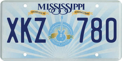 MS license plate XKZ780