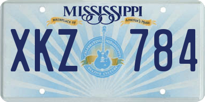 MS license plate XKZ784