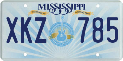 MS license plate XKZ785