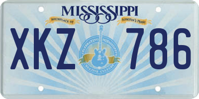 MS license plate XKZ786