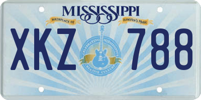 MS license plate XKZ788