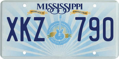 MS license plate XKZ790