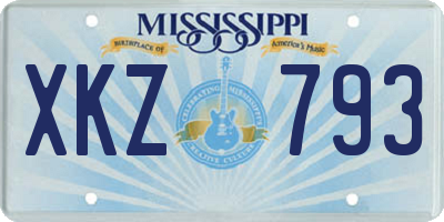 MS license plate XKZ793