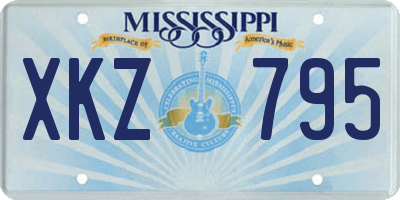 MS license plate XKZ795