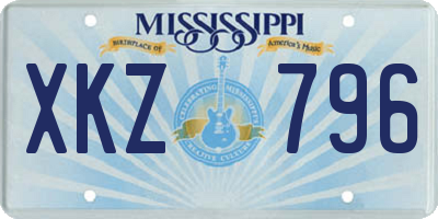 MS license plate XKZ796