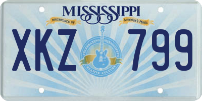 MS license plate XKZ799