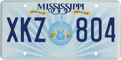 MS license plate XKZ804