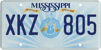 MS license plate XKZ805