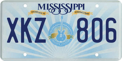 MS license plate XKZ806
