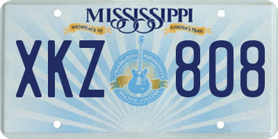MS license plate XKZ808