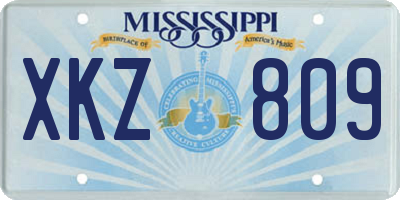 MS license plate XKZ809