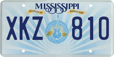 MS license plate XKZ810