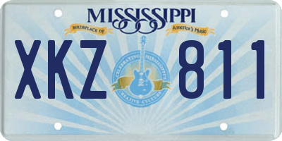 MS license plate XKZ811