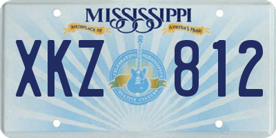 MS license plate XKZ812