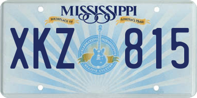 MS license plate XKZ815