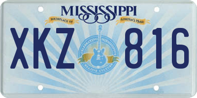MS license plate XKZ816
