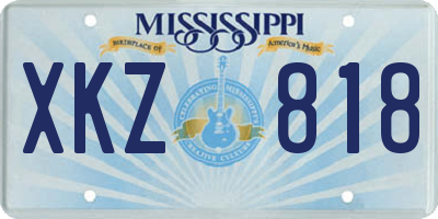 MS license plate XKZ818