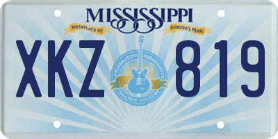 MS license plate XKZ819