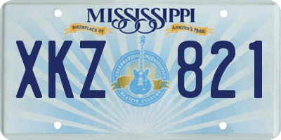 MS license plate XKZ821