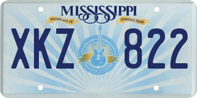 MS license plate XKZ822