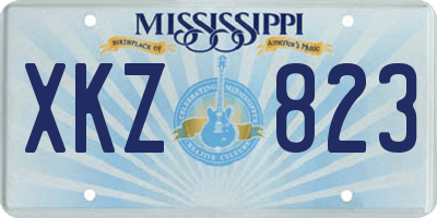 MS license plate XKZ823