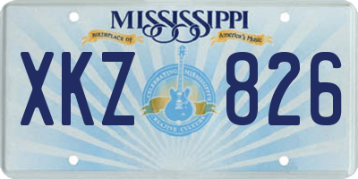 MS license plate XKZ826