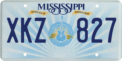 MS license plate XKZ827