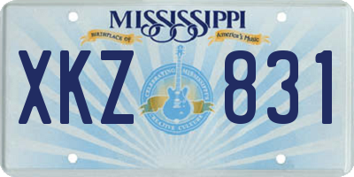 MS license plate XKZ831