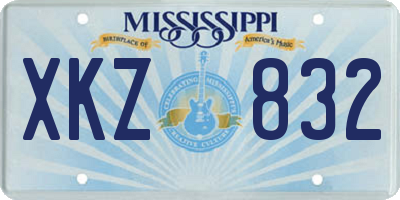 MS license plate XKZ832