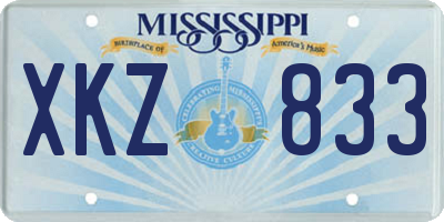 MS license plate XKZ833