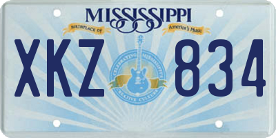 MS license plate XKZ834