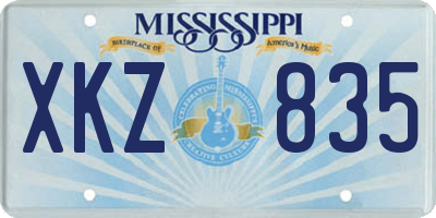 MS license plate XKZ835