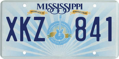 MS license plate XKZ841