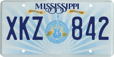 MS license plate XKZ842