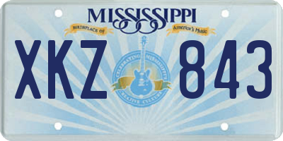 MS license plate XKZ843