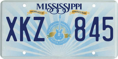 MS license plate XKZ845