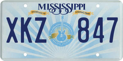 MS license plate XKZ847
