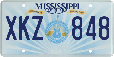 MS license plate XKZ848