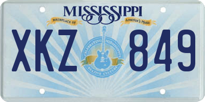 MS license plate XKZ849