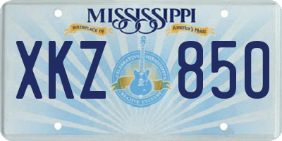 MS license plate XKZ850