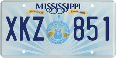 MS license plate XKZ851