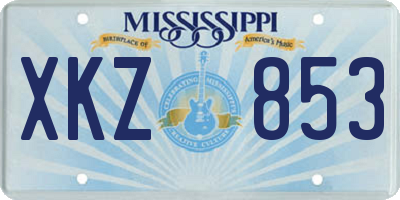 MS license plate XKZ853