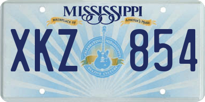 MS license plate XKZ854