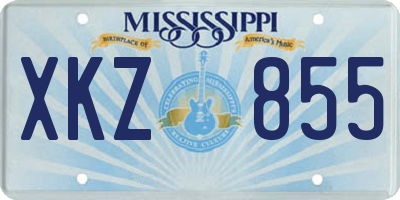 MS license plate XKZ855