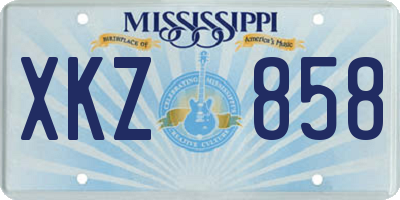 MS license plate XKZ858